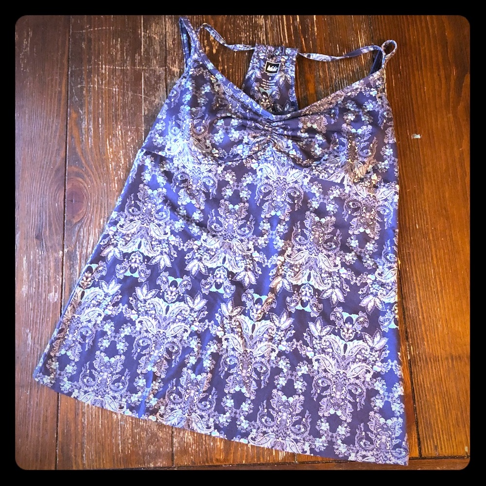 EUC REI Tank Top Purple Mint Floral Sz 6/Sm
